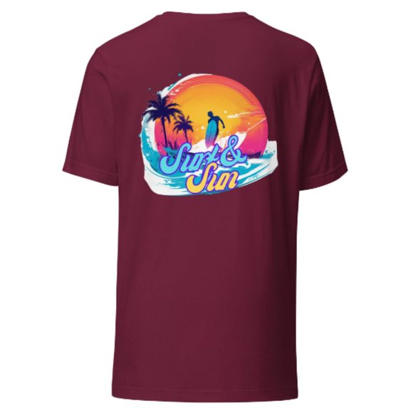 MUDPUPs Surf & SunTee Vacay Shirt For Oversized Tshirt Trendy Crewneck Surf Tee - Picture 8 of 10